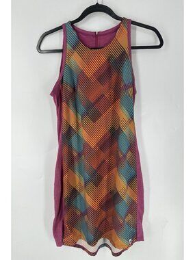 Smartwool Merino Tank Dress Festive Fuchsia Mountain Plaid Womens S EUC